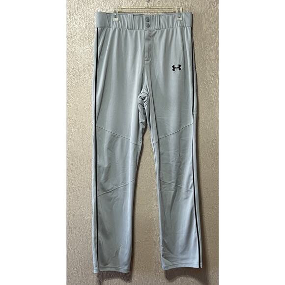 Under Armour Men's Loose Piped Baseball Softball Utility Pants Grey Large 34"x33 - Picture 1 of 13